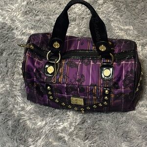 Betseyville by Betsey Johnson Purple Plaid Handbag